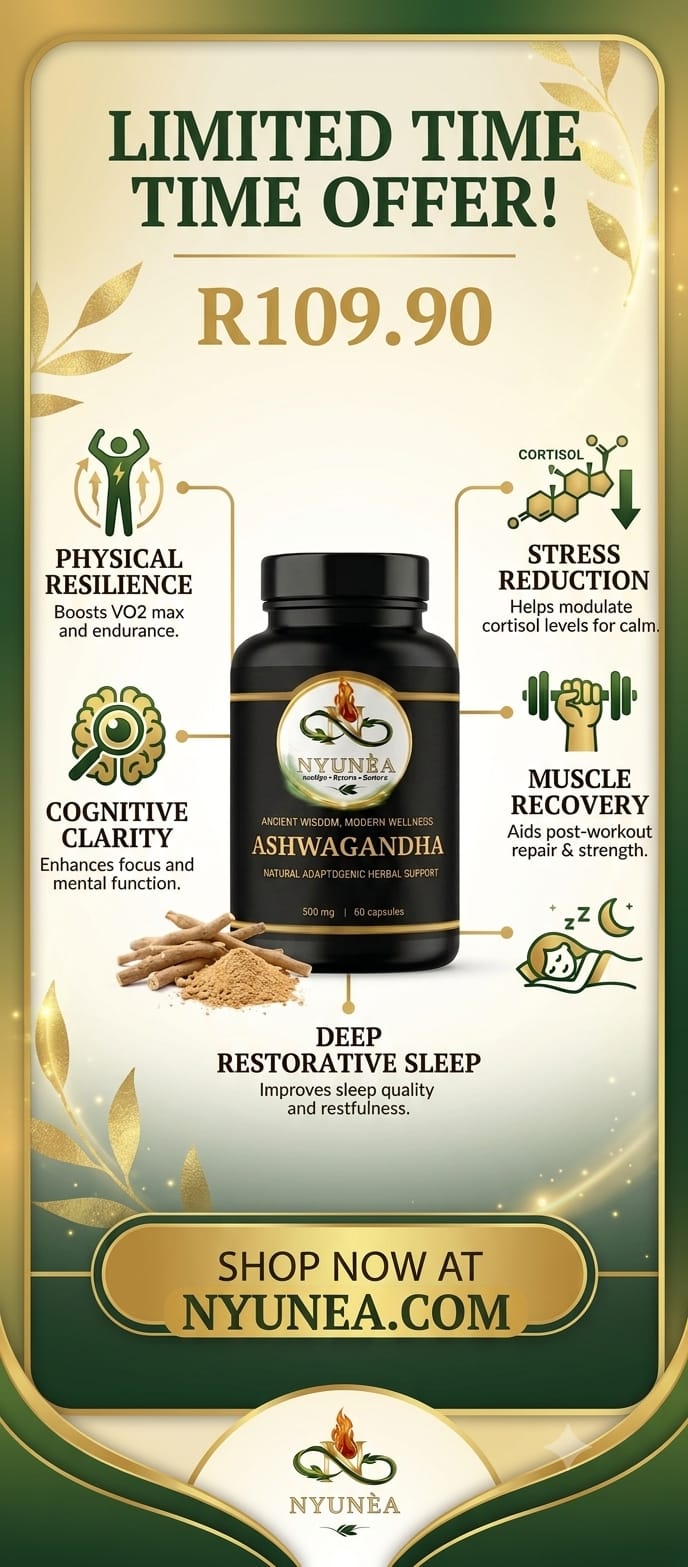 🌿 NYUNÈA®                                           Ashwagandha -Stress & Mood Support-                                              (500mg / 60 Capsules)