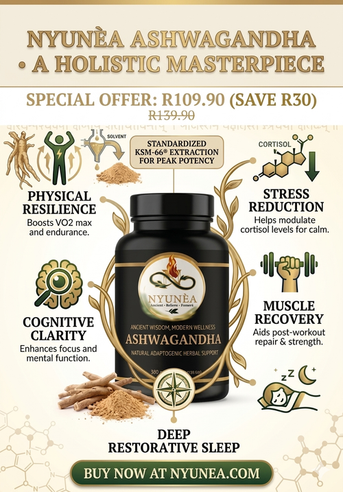 🌿 NYUNÈA® Ashwagandha🔥<On SPECIAL !>  (Withania Somnifera)                                              500mg / (60 Capsules)                                                      Realign • Return • Restore