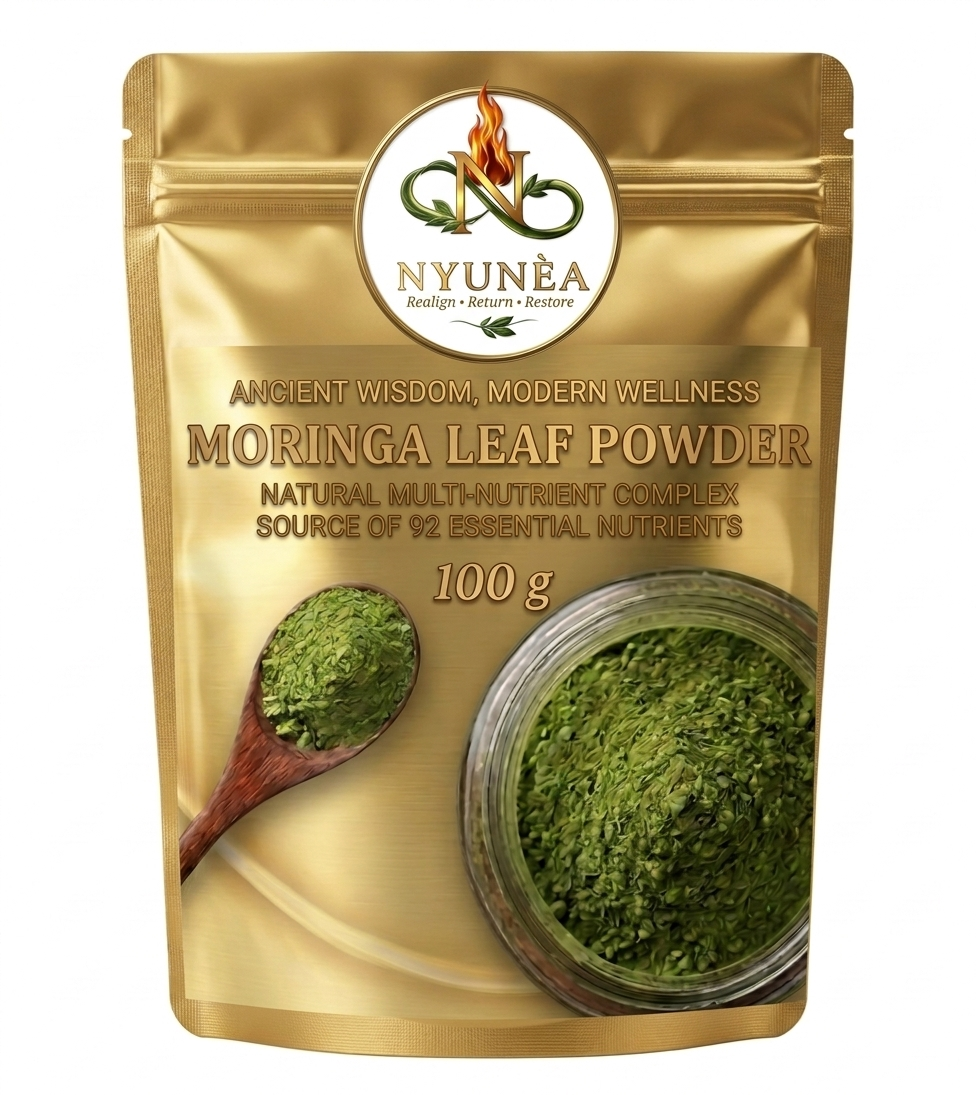 🌿 NYUNÈA® 
Organic Moringa Leaf Powder (100gram)            - Pure Nutritional Superfood -                           Realign • Return • Restore