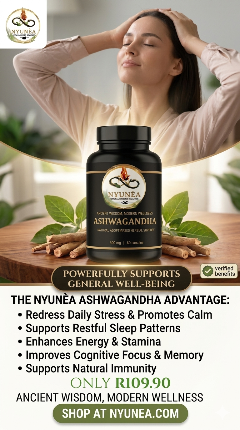 🌿 NYUNÈA®                                           Ashwagandha -Stress & Mood Support-                                              (500mg / 60 Capsules)