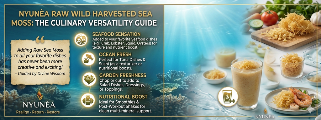 🪸NYUNÈA®                                                                                                             Raw SEA MOSS   ~Wild Harvested~                 -Natural 92 Multi-Mineral Complex-                           (1x)/(2x)/(3x) (100gr Packs)