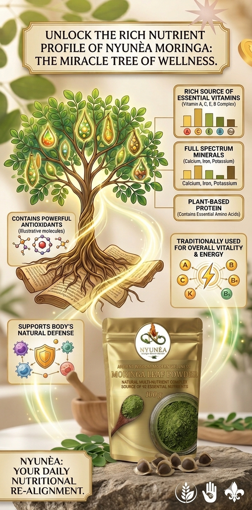 🌿 NYUNÈA® 
Moringa Leaf Powder Raw (MiracleTree) -Immune Booster- (100gr Packs)